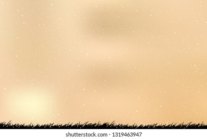 Light Yellow vector texture with milky way stars. Shining colored illustration with bright astronomical stars. Template for cosmic backgrounds.