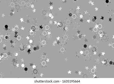 Light Yellow vector texture with small stars, suns. Blurred decorative design in simple style with stars, suns. Smart design for your business advert.