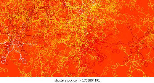 Light Yellow vector texture with wry lines. Abstract gradient illustration with wry lines. Pattern for commercials, ads.