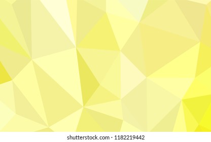 Light Yellow vector triangle mosaic texture. Colorful illustration in polygonal style with gradient. A completely new design for your leaflet.