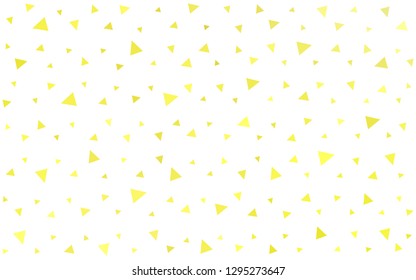 Light Yellow vector  triangle mosaic texture. Geometric illustration in Origami style with gradient.  Triangular pattern for your design.