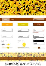 Light Yellow vector web ui kit with spheres. Colorful Style guide with circles on abstract background. Modern template for your landing page.