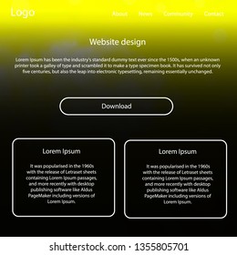 Light Yellow vector wireframe kit with galaxy stars. Colorful Style guide with stars on abstract background. This sample is for your landing page.