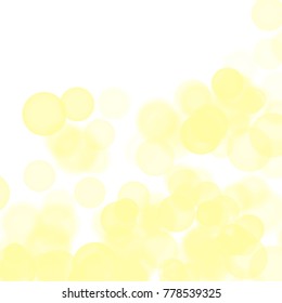 light yellow watercolor bubble pattern with circles in different shapes and sizes on white background, vector illustration