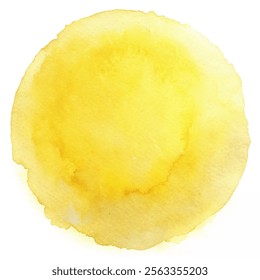 Light yellow watercolor circle featuring a smooth texture, perfect for minimalistic and elegant designs.