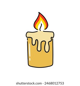 light from a yellow wax candle
