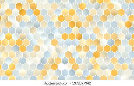 Light yellow and white abstract octagon background with blurred gradient, vector illustration 