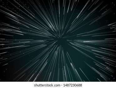 Light Zoom Effect Background, Dark Abstact Star On Universe, Vector Starburst On Galaxy, Graphic Radial Blast Design