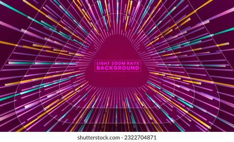 Light zoom rays background with violet color premium vector