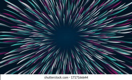 Light zoom rays effect background , Neon radial lines wallpaper . vector illustration .  