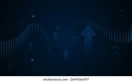 Light-blue and cyan hues dominate the scene, giving a sleek, high-tech appearance ideal for data visualization themes. up trend of forex concept vector illustration