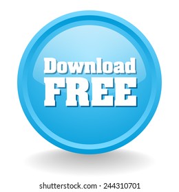Light-blue download free button on white background