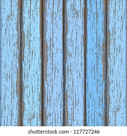 Light-blue old wooden fence. Vector background