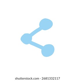 A light-blue, stylized graphic of a share icon.  It depicts two circles connected by a line, suggesting sharing or connection.