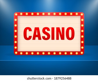 Lightbox casino for banner design. Billboard blank. Isolated design. Vector template.