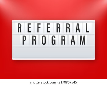 lightbox label with referral program. Lightbox banner. Web design. Vector stock illustration