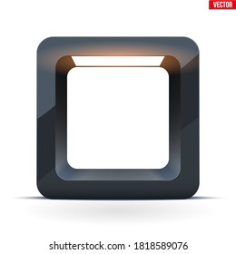 Lightbox with spotlight. Black cube for product presentation. Softbox for object shooting. Vector Illustration