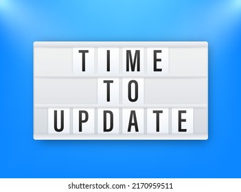 Lightbox with Time to update. Megaphone banner. Web design