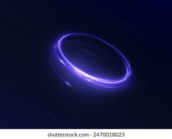 Light-bright vortex. PNG effect on a transparent background. Bright light round teleport podium. Magic gate in a fantasy game. Vector 10 EPS