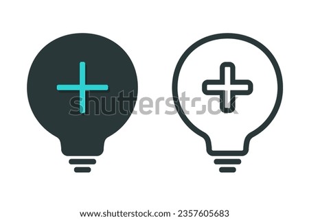 Lightbulb add icon. Illustration vector