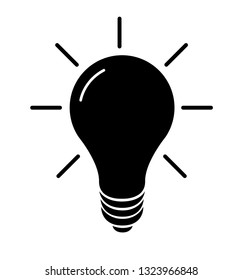 Lightbulb black icon vector isolated on white background concept eps 10