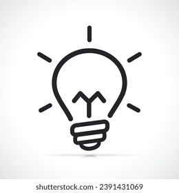 lightbulb black line icon isolated