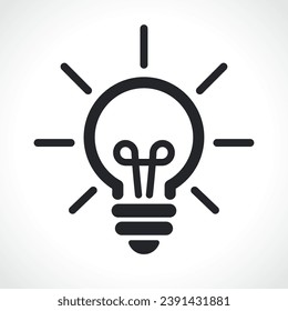 lightbulb black line icon isolated