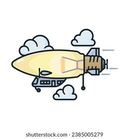 Lightbulb as a blimp airship isolated vector illustration for Innovation Day on February 16