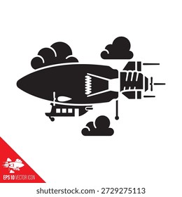 Lightbulb como ícono de glifo de Vector de dirigible para el Día de la Innovación el 16 de febrero