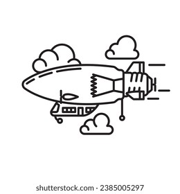 Lightbulb as a blimp airship vector line icon for Innovation Day on February 16