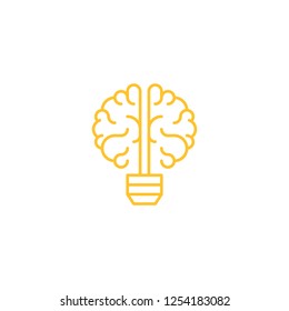 lightbulb brain, Brainstorming logo icon template