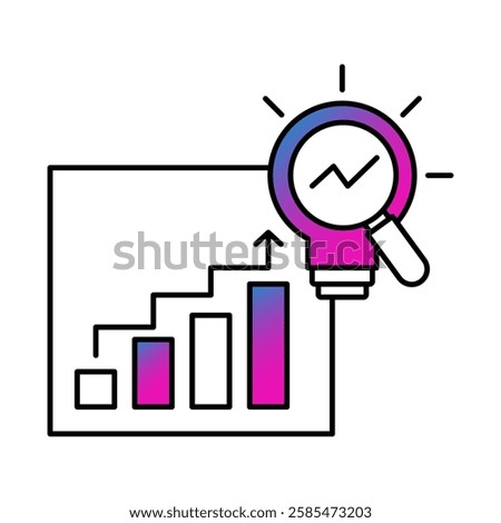 Lightbulb and brain icon. Deep understanding, clarity, breakthrough, realization, foresight, problem-solving. Vector illustration.