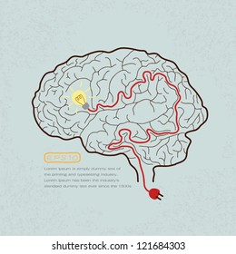 Lightbulb Brain Idea for Ideas or Inspiration , eps10 vector format