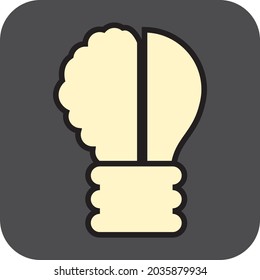 Lightbulb brain, illustration, vector, on a white background.