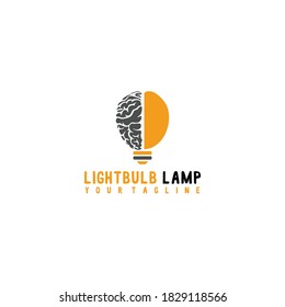 Lightbulb With Brain Logo Icon Design Vector