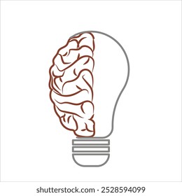 Lightbulb and Brain - Lightbulb overlaid with a brain to represent ideas.