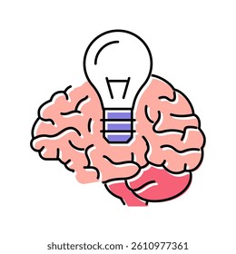 lightbulb brainstorm color icon vector. lightbulb brainstorm sign. isolated symbol illustration