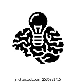 lightbulb brainstorm glyph icon vector. lightbulb brainstorm sign. isolated symbol illustration