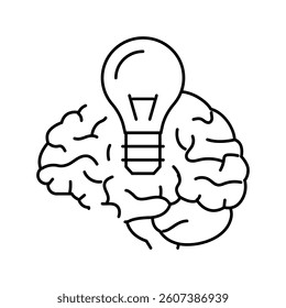 lightbulb brainstorm line icon vector. lightbulb brainstorm sign. isolated contour symbol black illustration