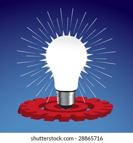 lightbulb burst and gear
