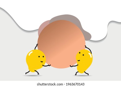 Lightbulb character business concept.  Light bulb character doodle.