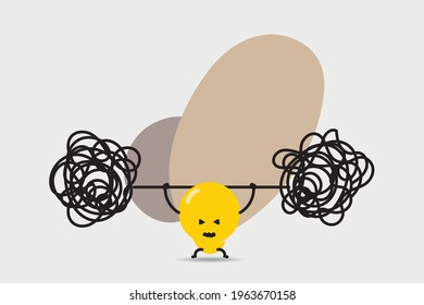 Lightbulb character business concept.  Light bulb character doodle.