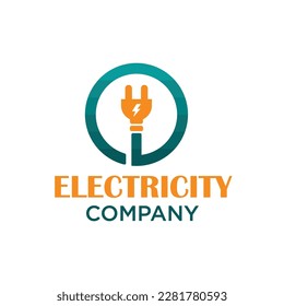 Lightbulb charge electricity logo template. Creative tech bulb logo design