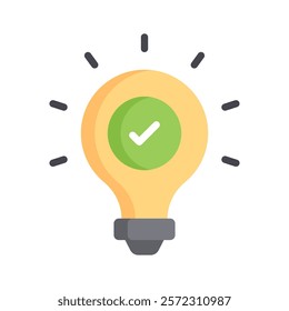 Lightbulb with a check mark, indicating an approved idea