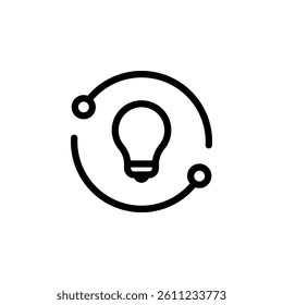 lightbulb with circuit or connection symbol. Represents ideas, innovation, energy, and technological solutions. Ideal for web design, app icons, technology, education, or sustainability