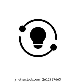 lightbulb with circuit or connection symbol. Represents ideas, innovation, energy, and technological solutions. Ideal for web design, app icons, technology, education, or sustainability