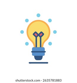 Lightbulb with circular lights surrounding, symbolizing an innovative idea