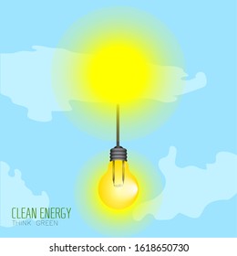 Lightbulb in a clean energy concept - Vector illustration