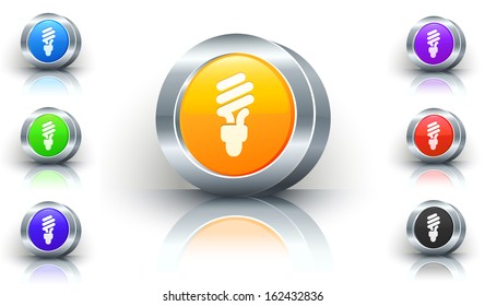 Conjunto de botones de color de la bombilla