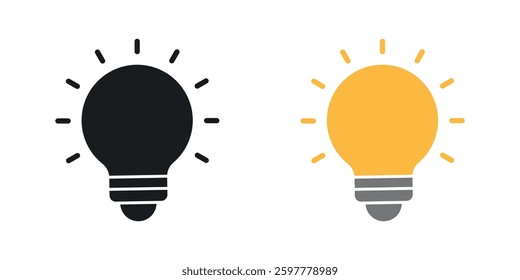 Lightbulb colored icon set. Stock Vector